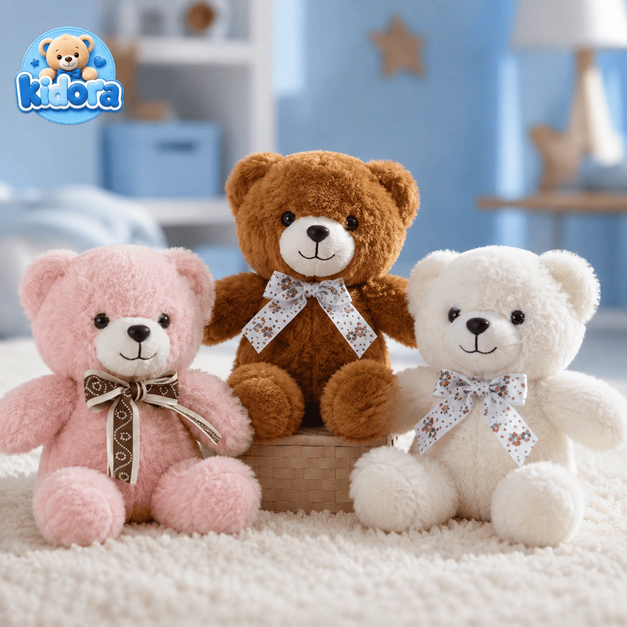 خرید عروسک خرس پاپیون‌دار 25 سانتی‌متری | کیدورا